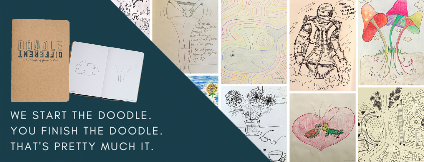 We start the doodle. You finish the doodle. That's pretty much it. Doodle Different Doodles